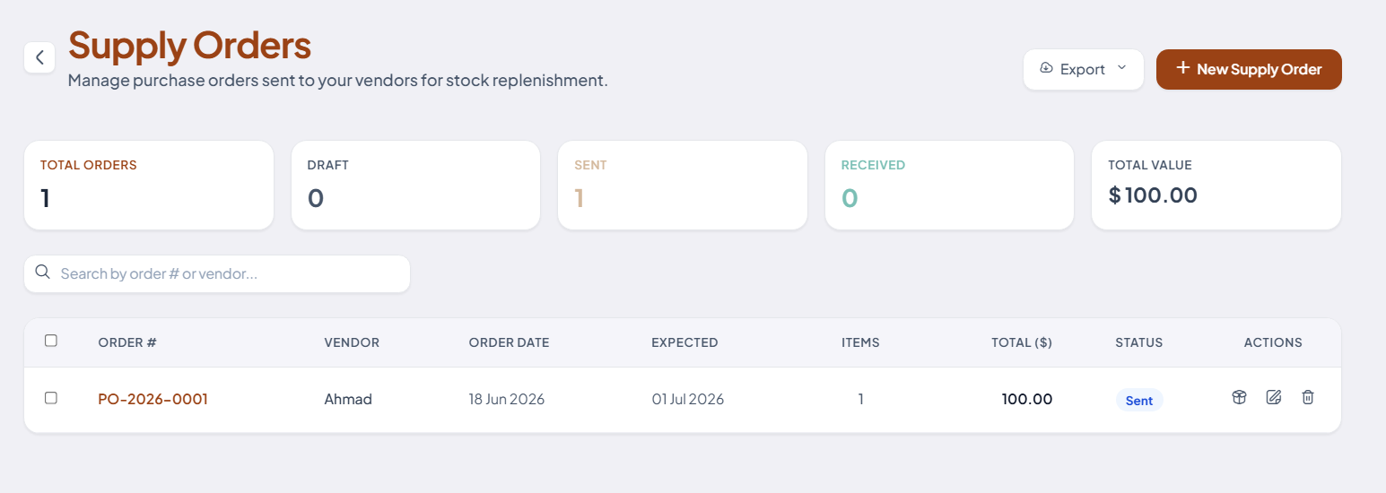 Supply Orders